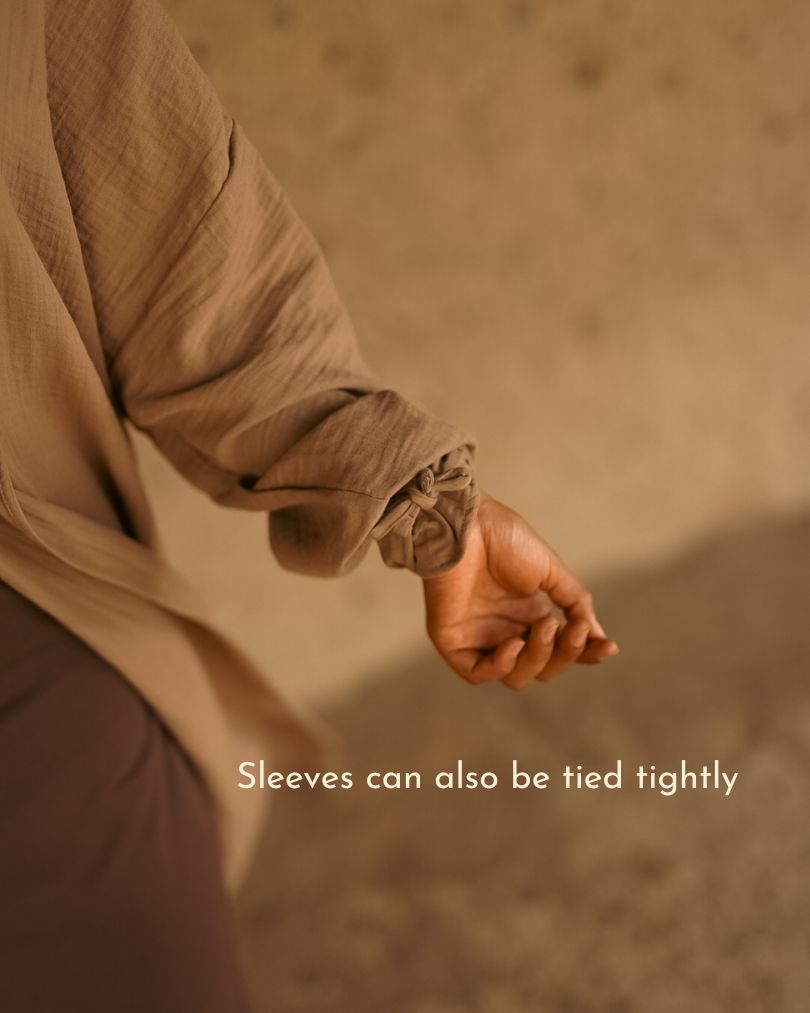 Open Abaya „Jumana“ aus reiner Bio-Baumwolle (Light Brown)