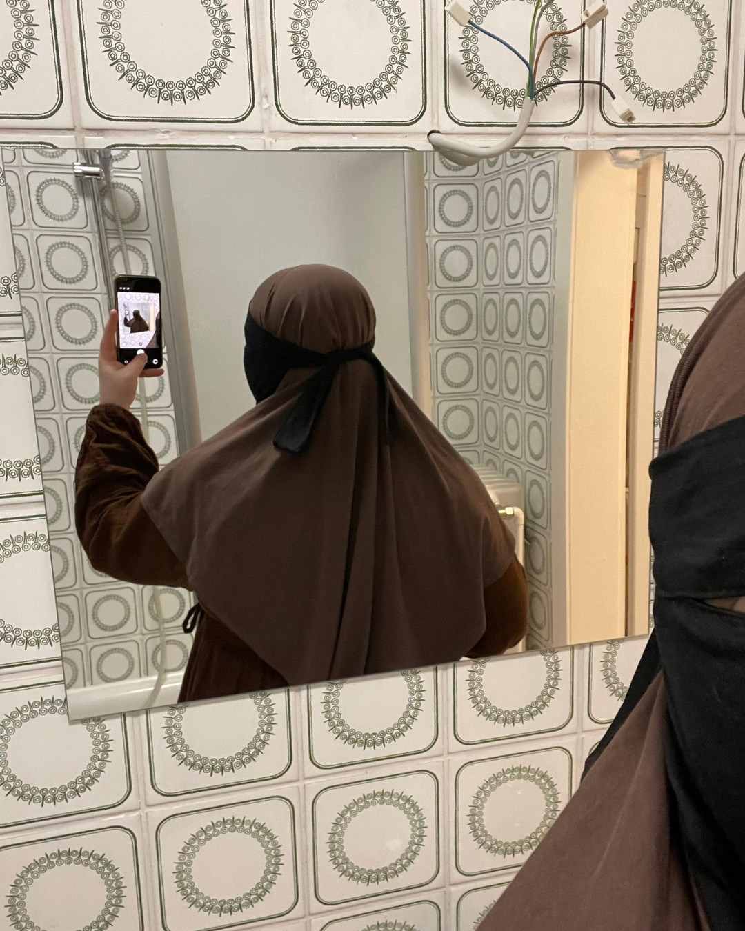 "Mariposa" (Hazelnut) Beauty Niqab Made of Silk and Organic Cotton