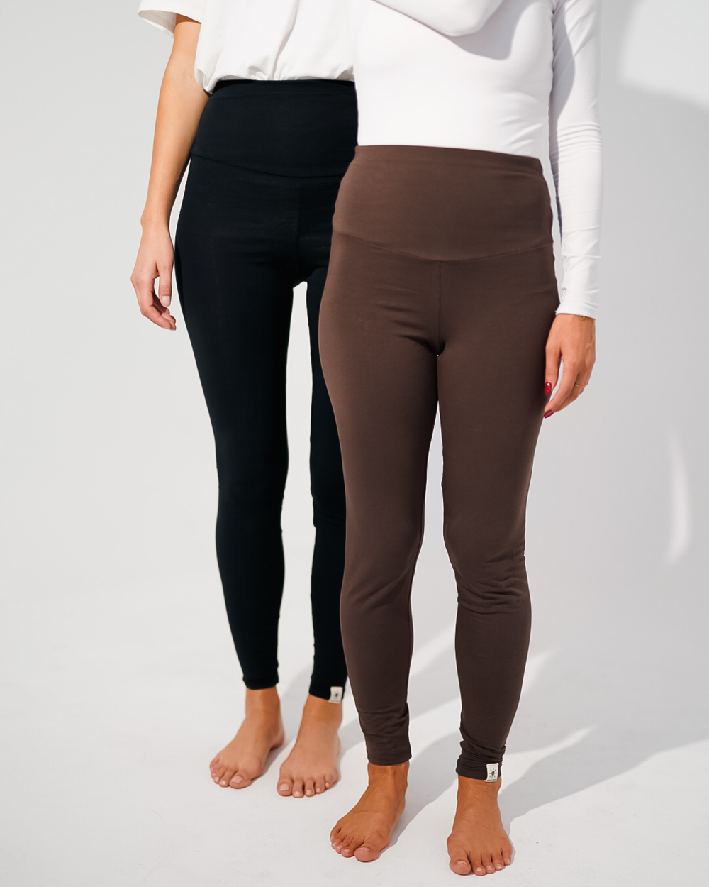 4er Sparset Leggings aus Bio-Baumwolle "Yuna" (White, Light Taupe, Black, Chocolate)