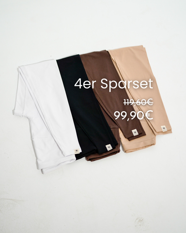 4er Sparset Leggings aus Bio-Baumwolle 