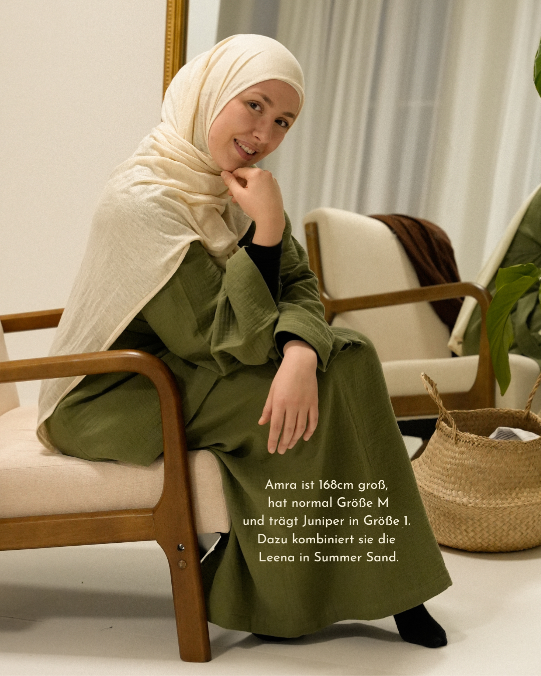 Muslin two-piece set "Juniper" made from organic cotton (Dusty Olive)