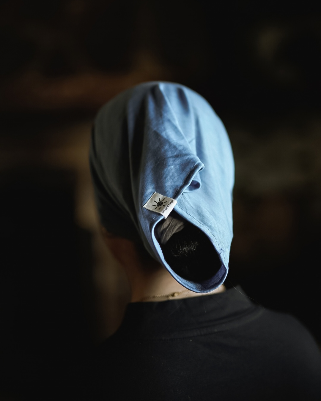 Silk and organic cotton bonnet "Mariposa" (Azzurro)