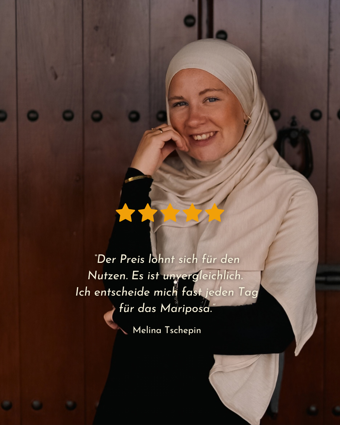 Hijab en jersey haut de gamme « Mariposa » en soie et coton biologique (crème)