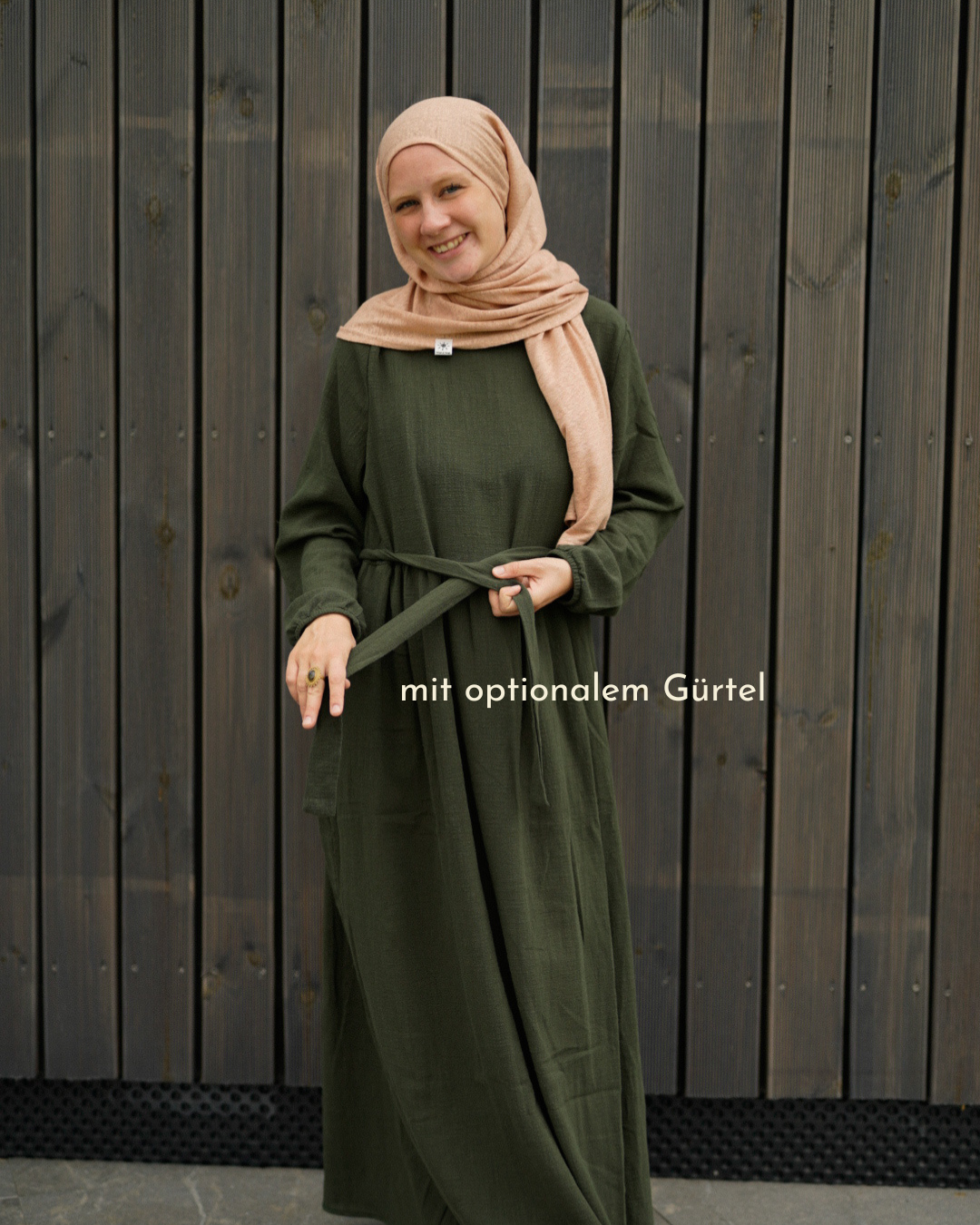 Cotton Abaya "Maya" aus Baumwolle (Dark Green)