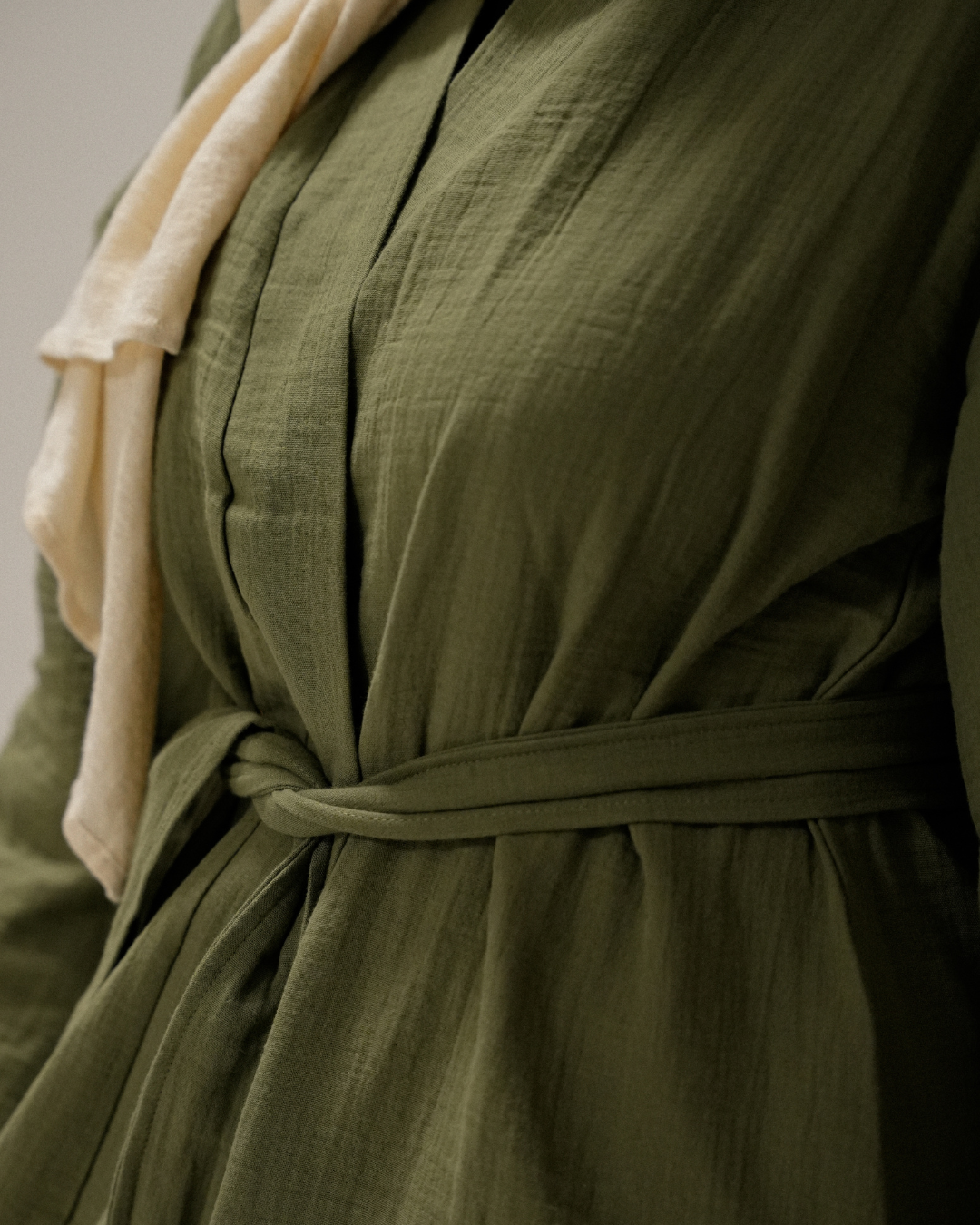 Muslin two-piece set "Juniper" made from organic cotton (Dusty Olive)