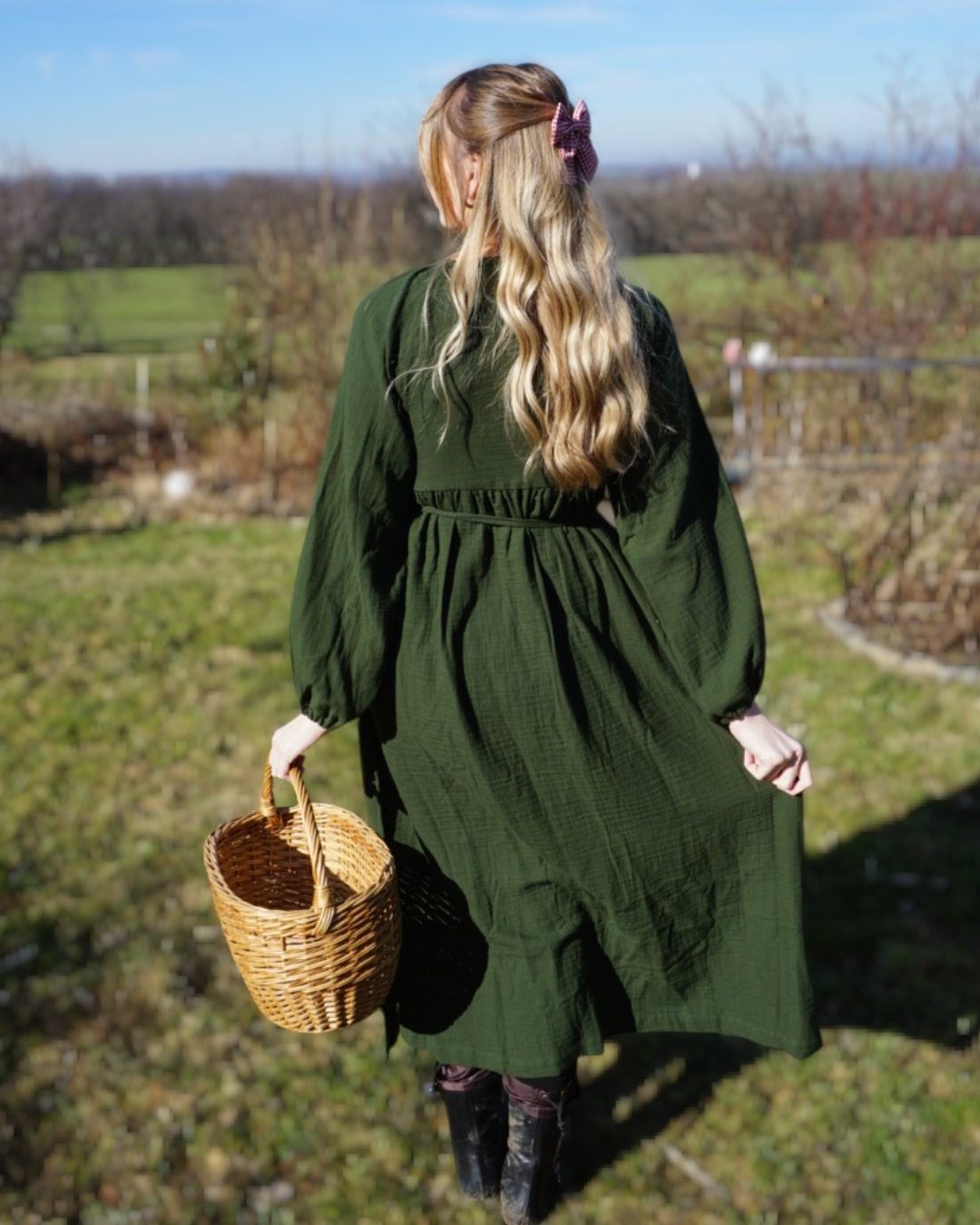 Stillfreundliche Wickel Abaya "Lunaria" aus Bio-Baumwolle (Moss)