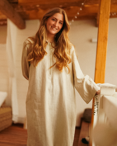 Leinen Abaya 