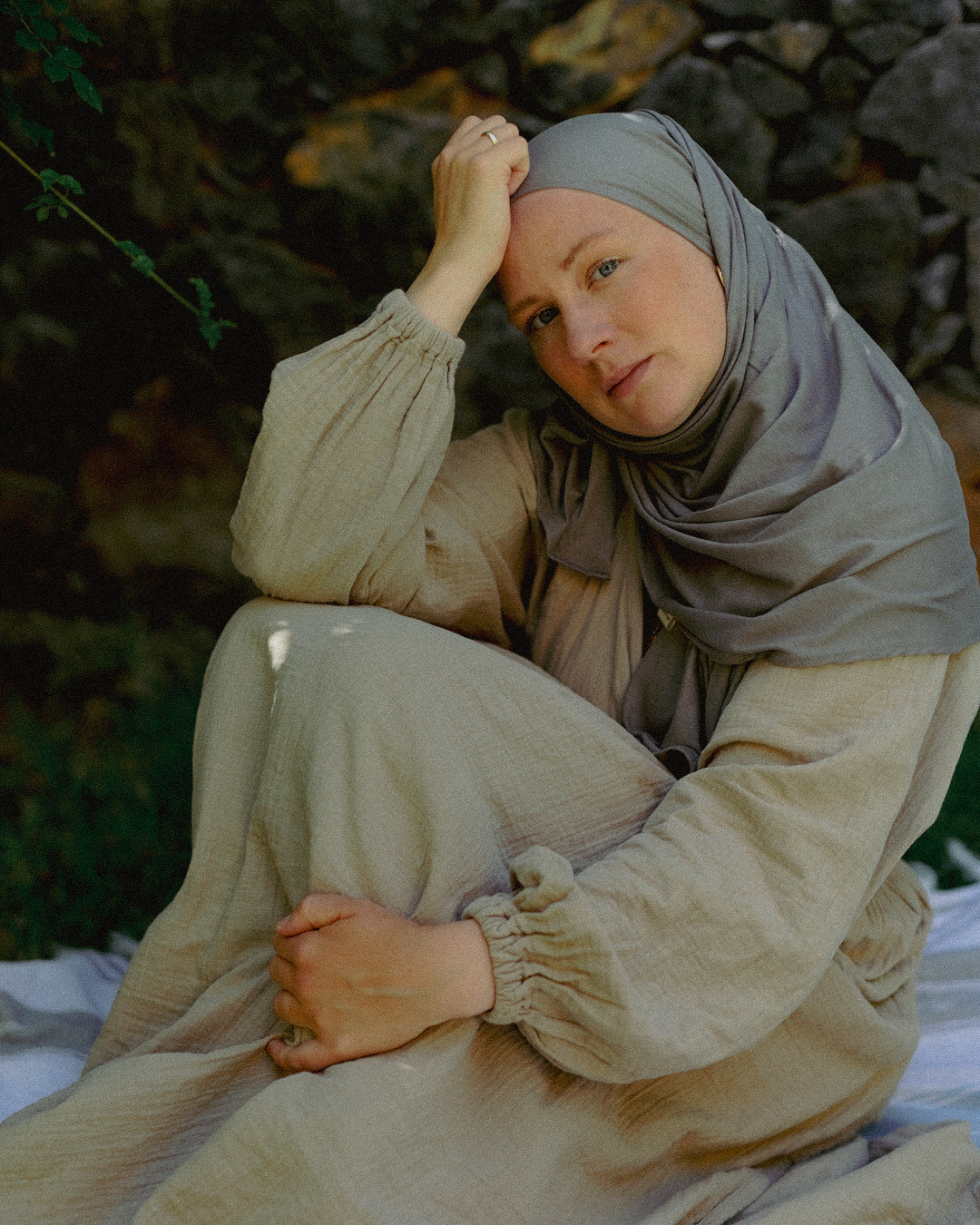 Ultra Light Hijab aus Bio-Baumwolle "Airielle" (Steel)