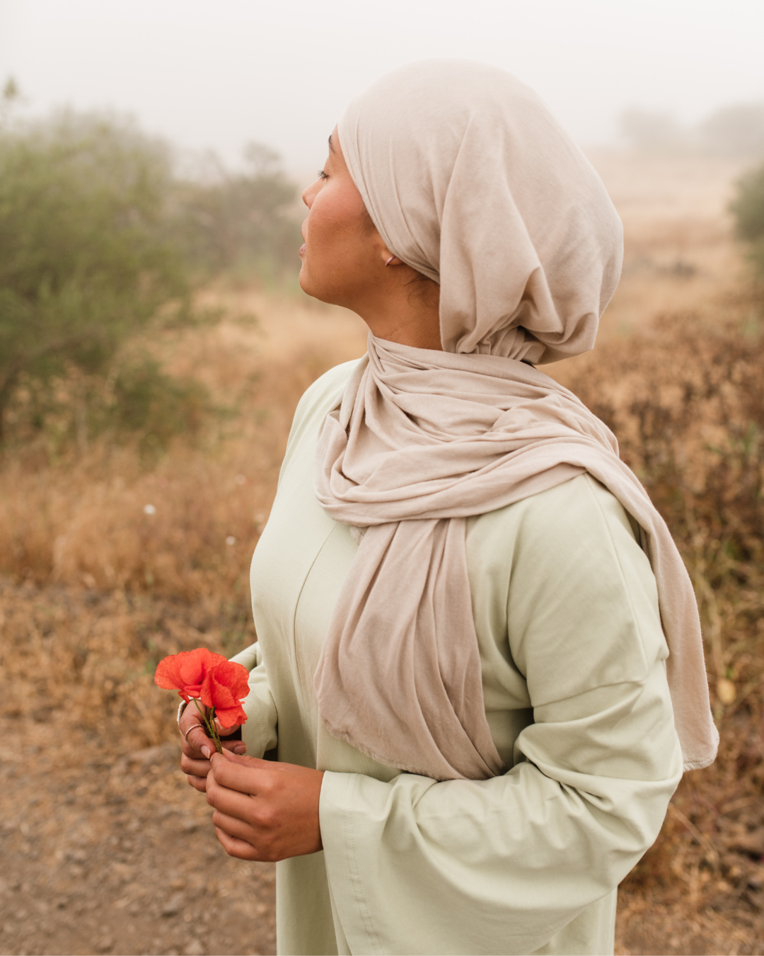 Hijab ultra-léger en coton biologique « Airielle » (cachemire)