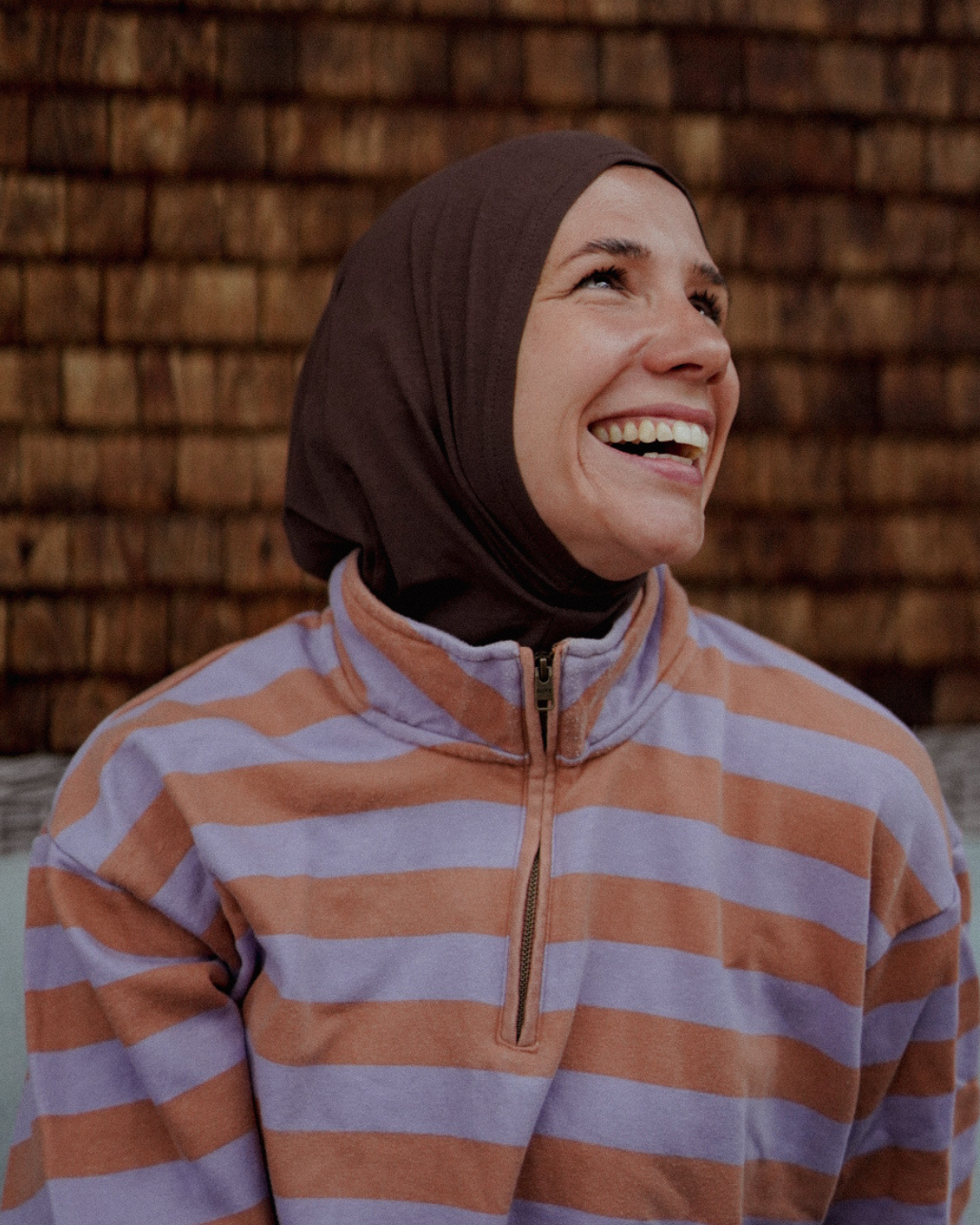 Balaclava - Sports & leisure hijab, made from organic cotton - Chocolate