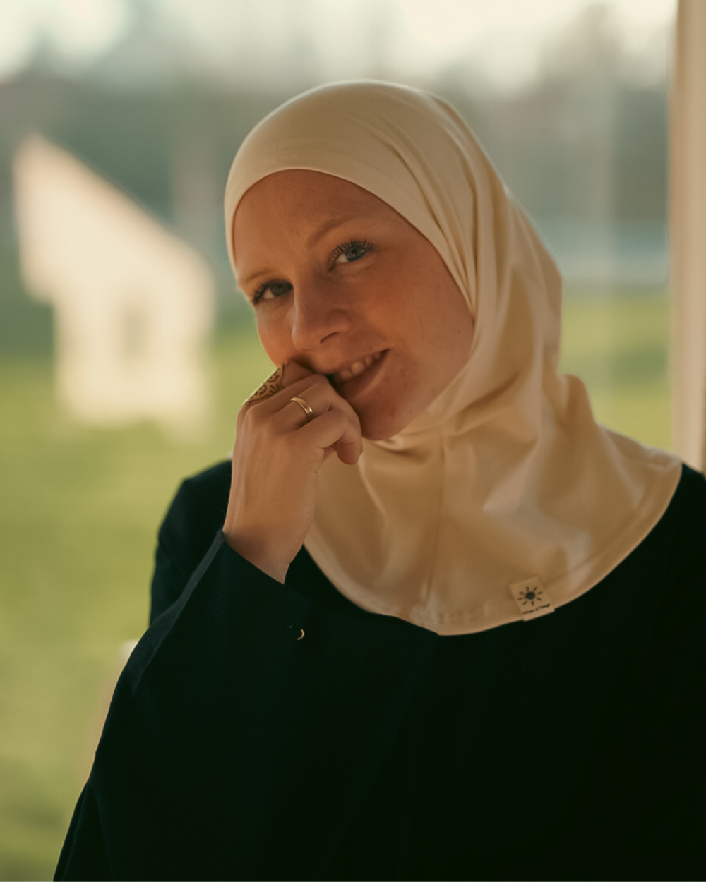 Balaclava - Sports & leisure hijab, made from organic cotton - Natural