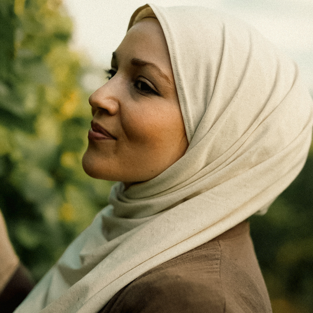 Jersey Hijab aus Baumwolle und Leinen - "Vanilla"
