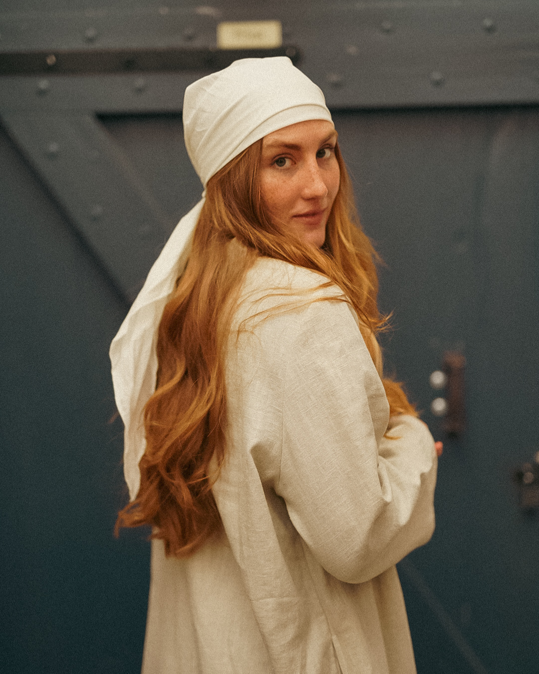 "Bonny" underscarf / bonnet - 100% organic cotton - white