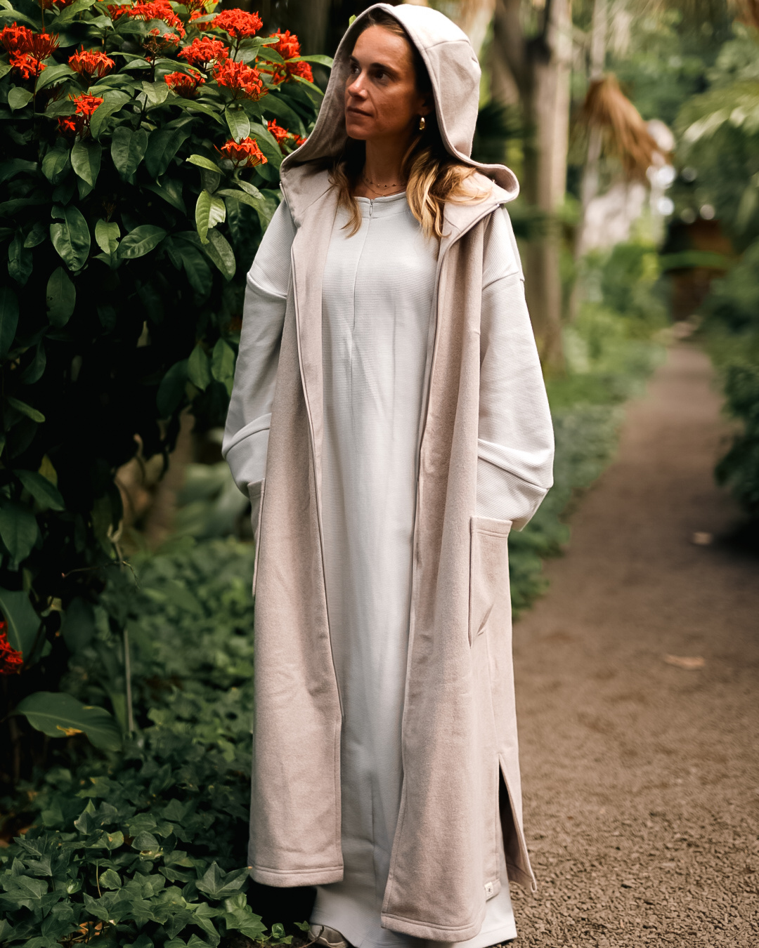 Lange Fleeceweste "Coseline" aus Bio-Baumwolle