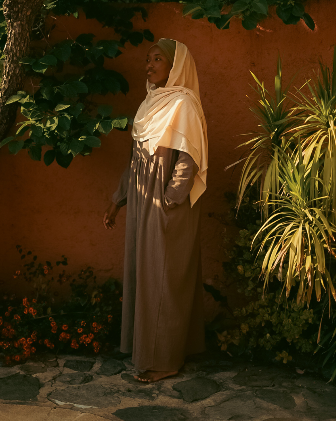 Cotton Abaya "Maya" aus Baumwolle (Brown)