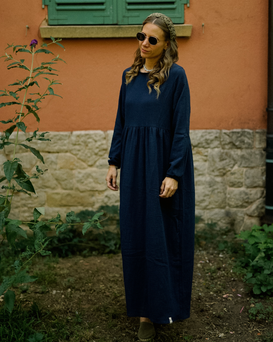 Cotton Abaya "Maya" aus Baumwolle (Navy)