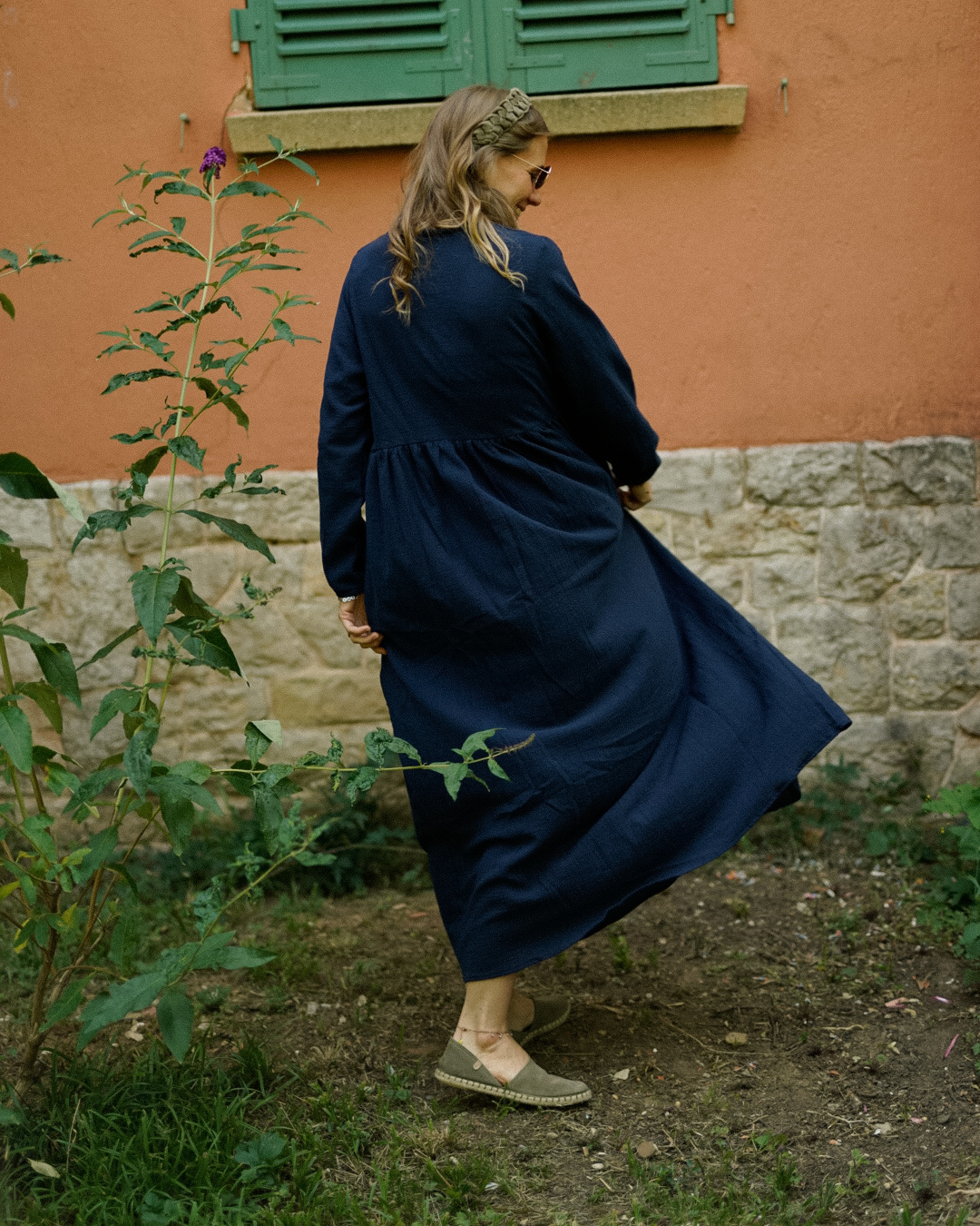 Cotton Abaya "Maya" aus Baumwolle (Navy)