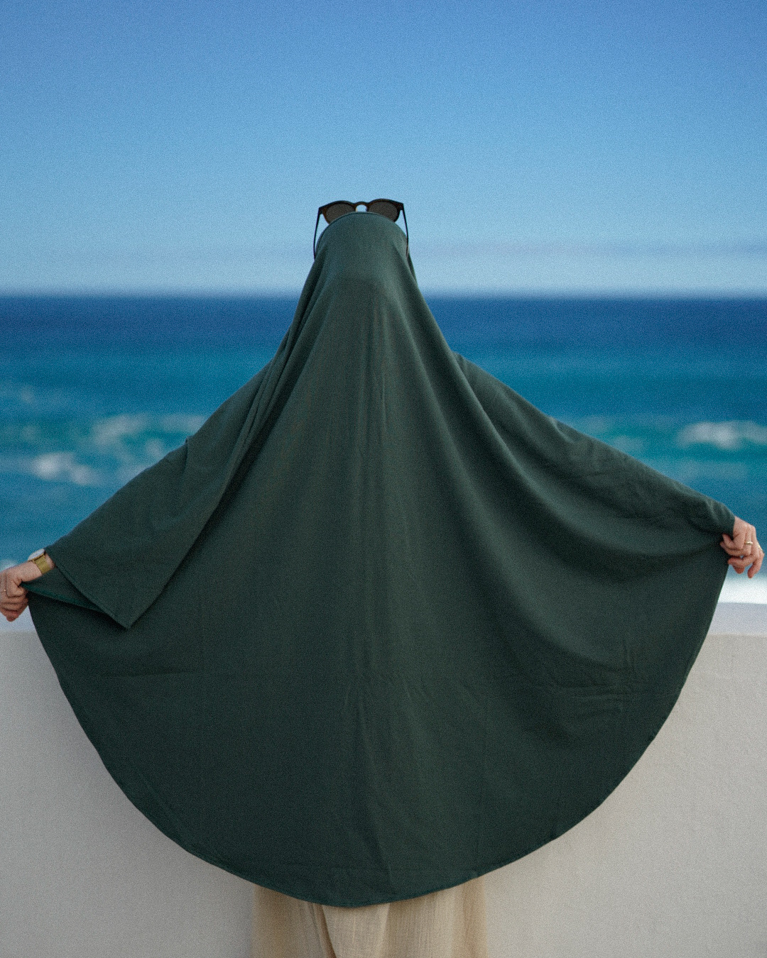 Imperfect Ramadan Jersey Khimar aus Bio-Baumwolle Dark Green 033