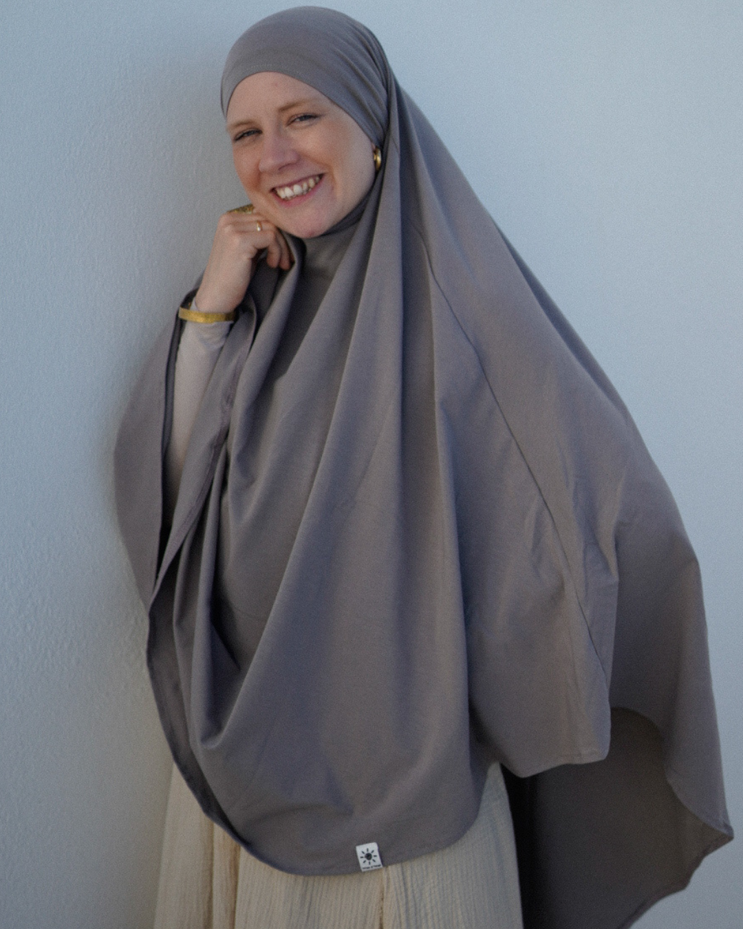 Imperfect Ramadan Jersey Khimar aus Bio-Baumwolle Cool Grey 030