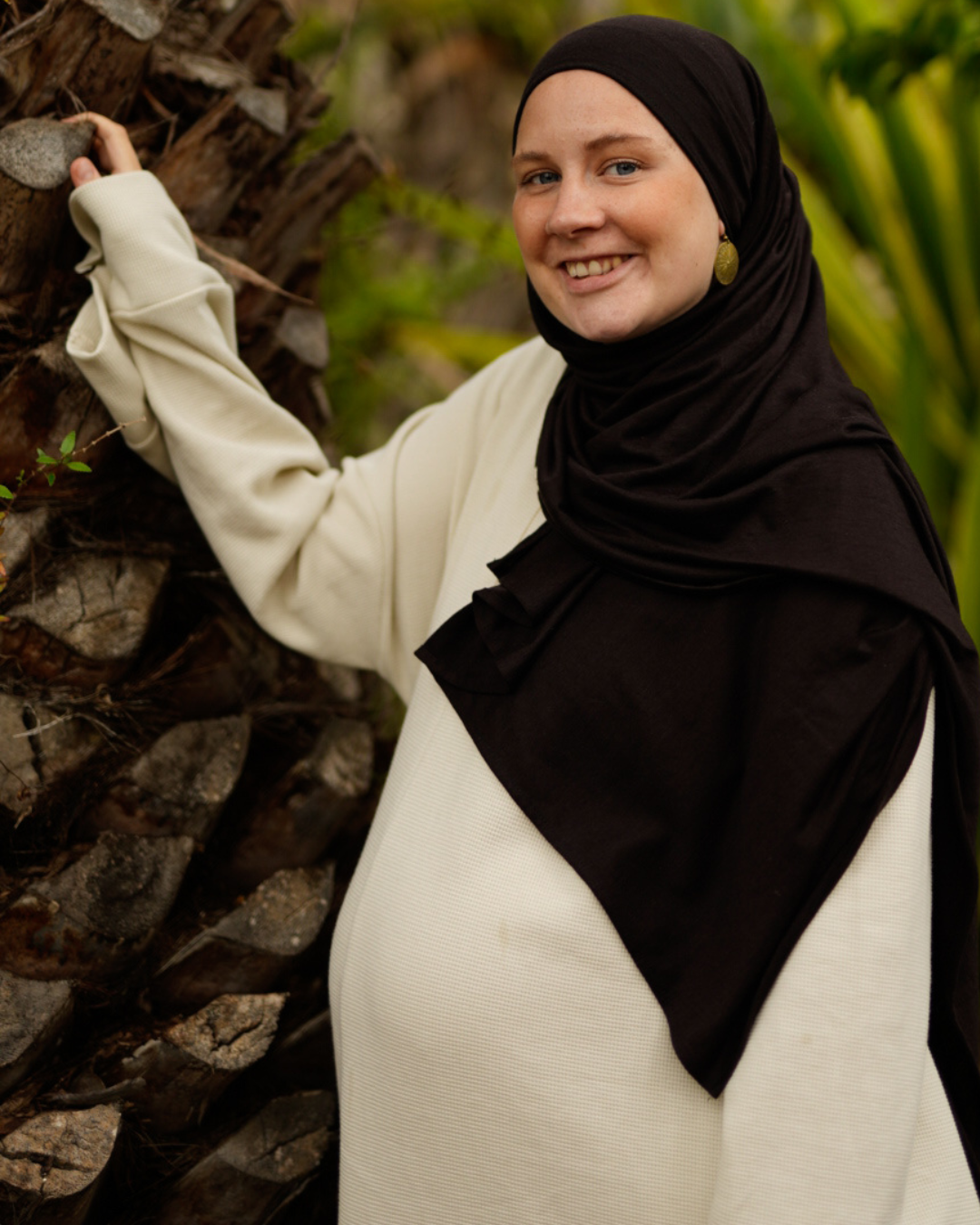 Hijab aus Merinowolle "Merina" (Ganache)