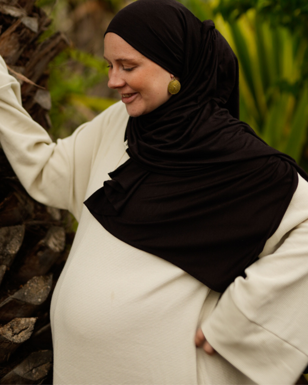 Hijab aus Merinowolle "Merina" (Ganache)