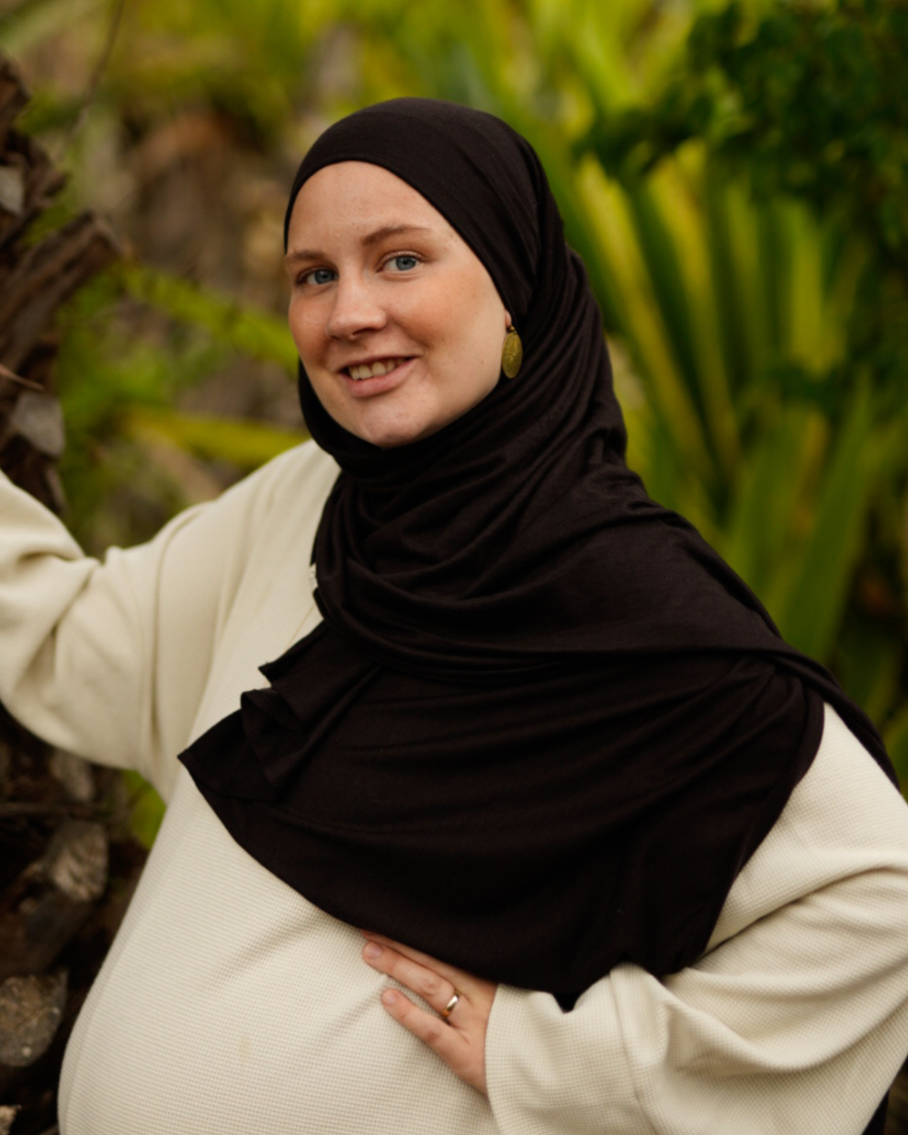 Hijab aus Merinowolle "Merina" (Ganache)