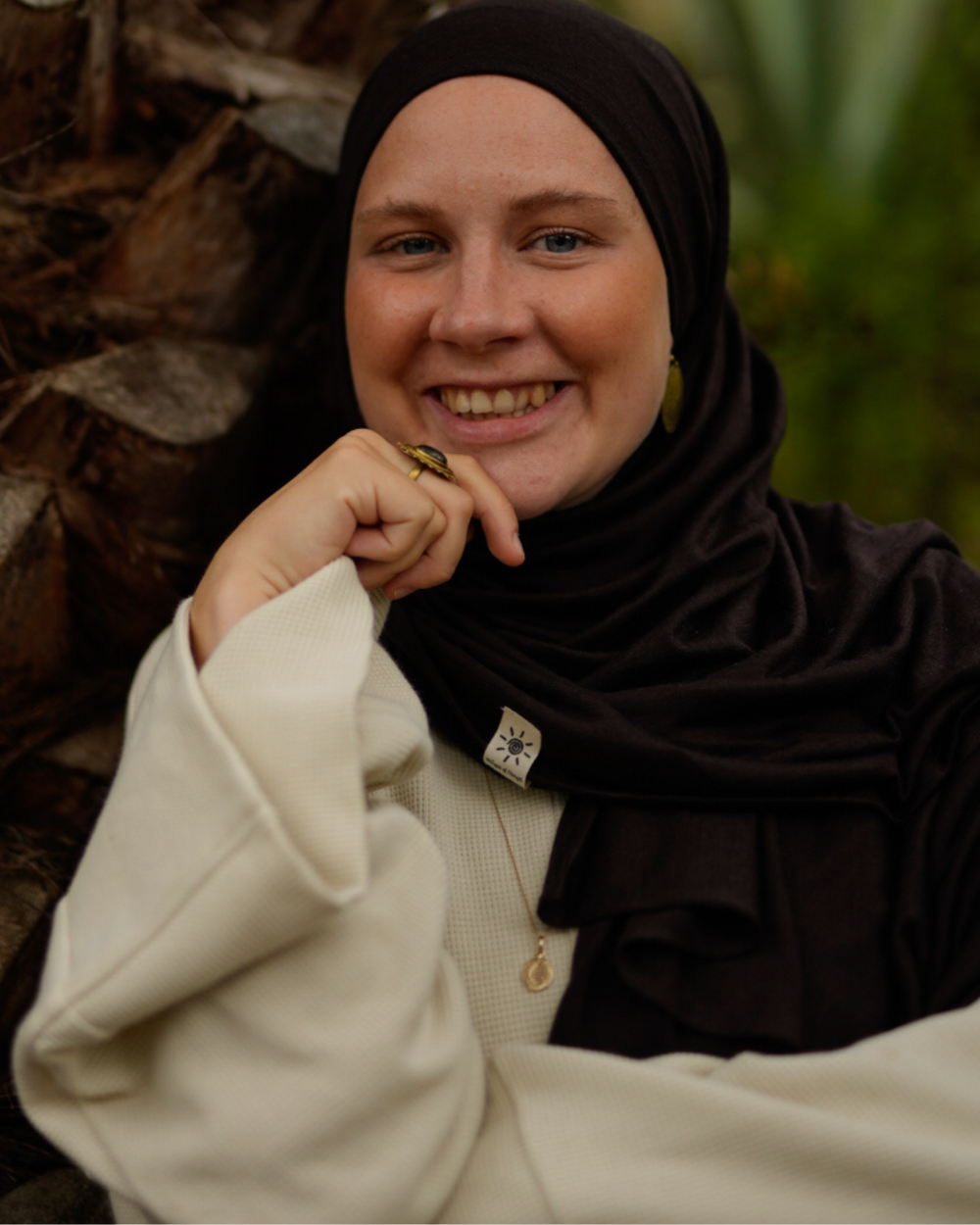 Hijab aus Merinowolle "Merina" (Ganache)