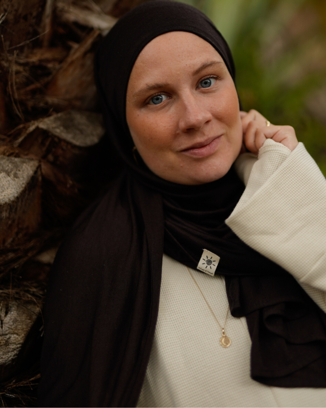 Hijab aus Merinowolle "Merina" (Ganache)