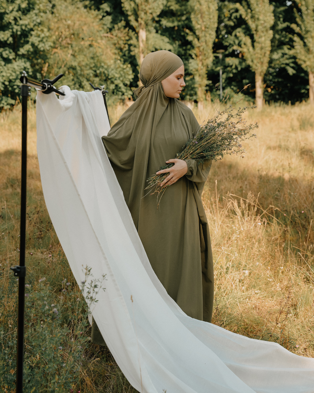 Gebetskleid / Jilbab aus Bio-Baumwolle (Olive)
