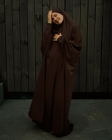 Gebetskleid / Jilbab aus Bio-Baumwolle (Chocolate)