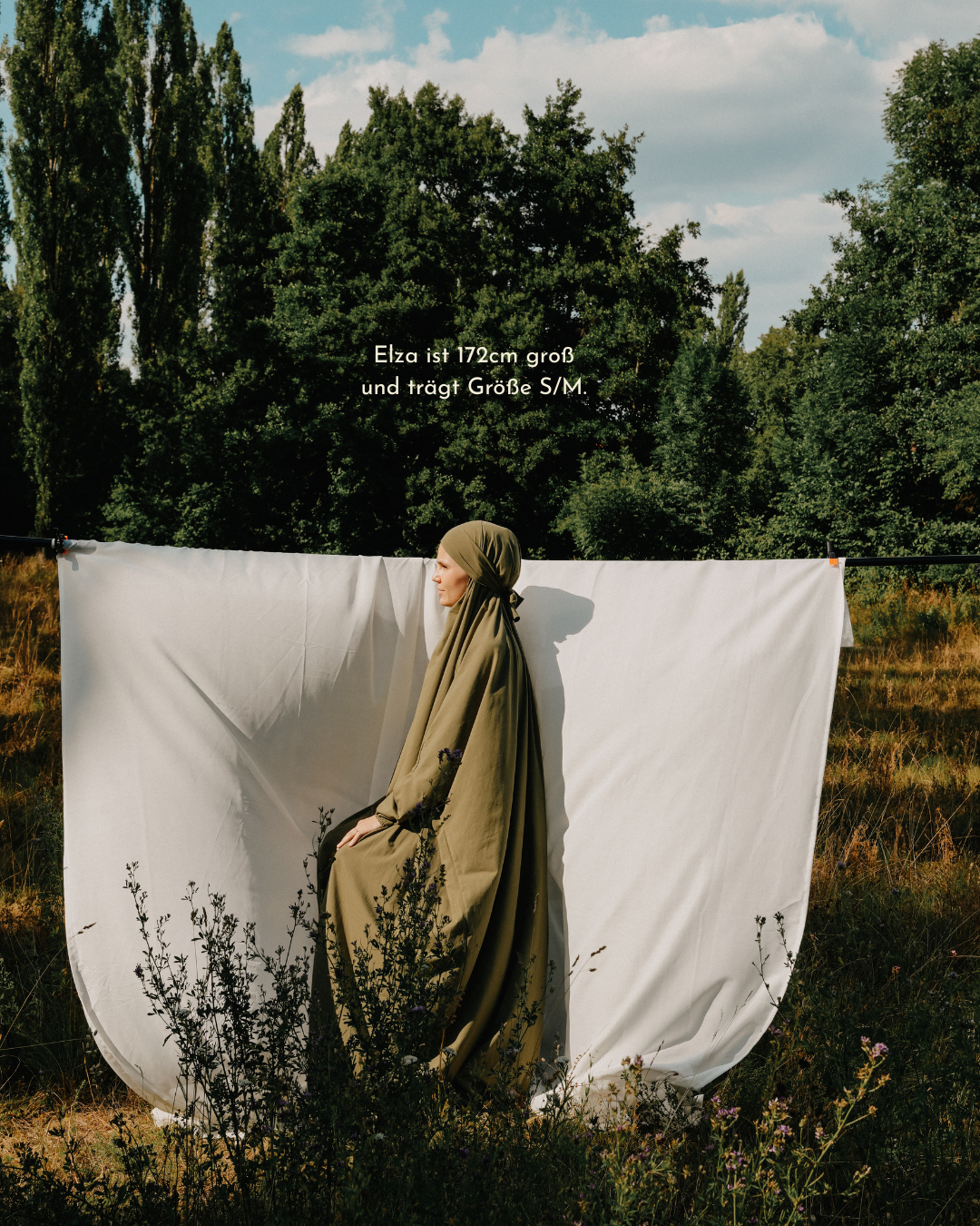 Gebetskleid / Jilbab aus Bio-Baumwolle (Olive)