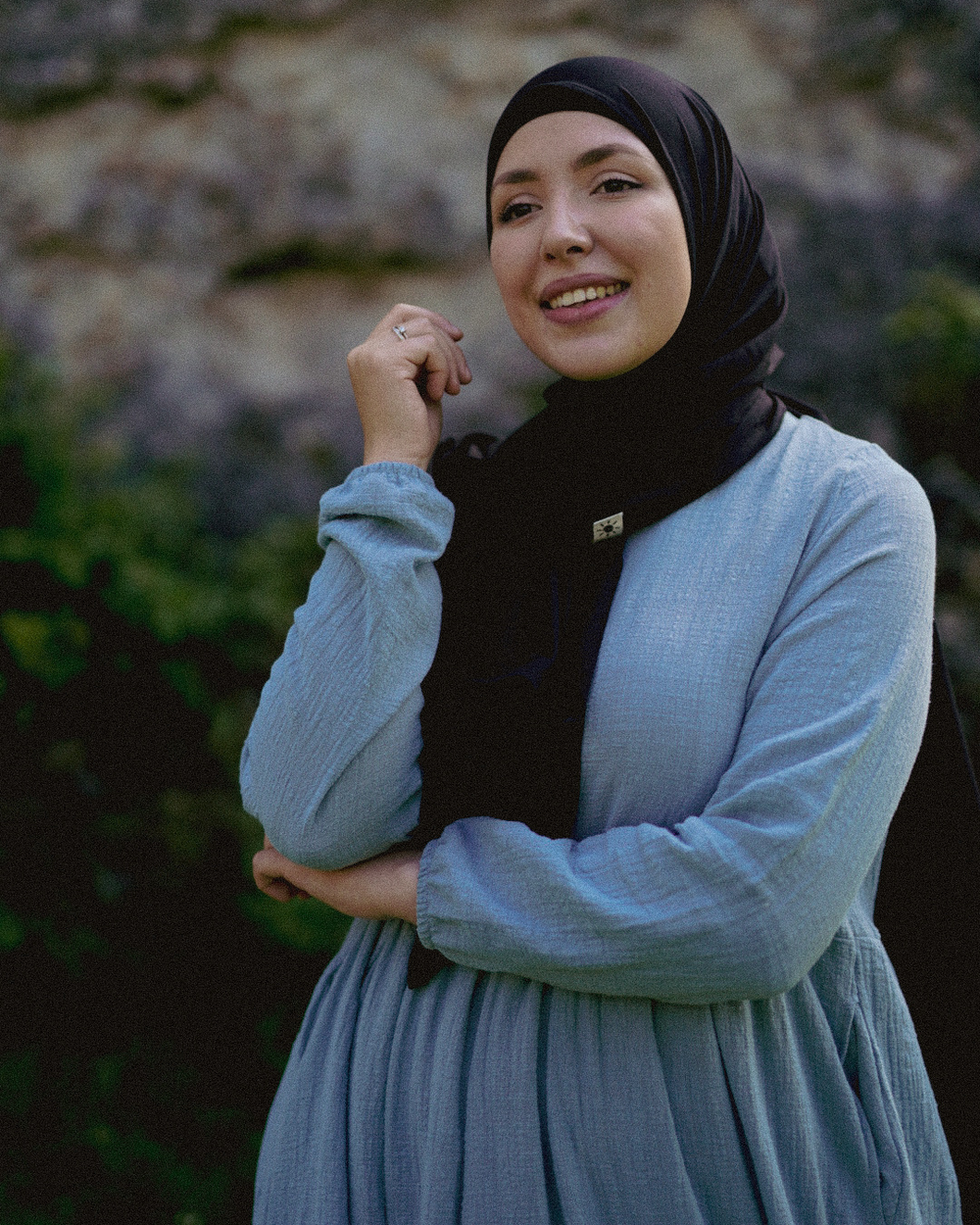 Leichter Jersey Hijab "Hava" aus 100% Bio-Baumwolle (Black Night)