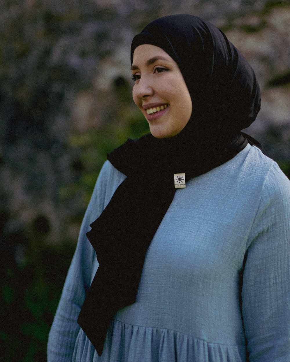 Leichter Jersey Hijab "Hava" aus 100% Bio-Baumwolle (Black Night)