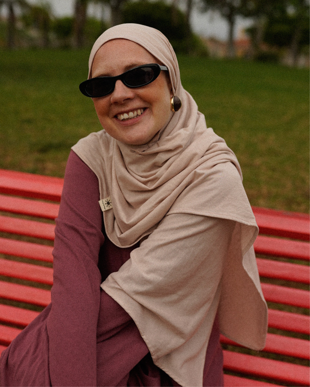 "Hava Flex" Light Hijab made from 100% organic cotton (Blueberry)