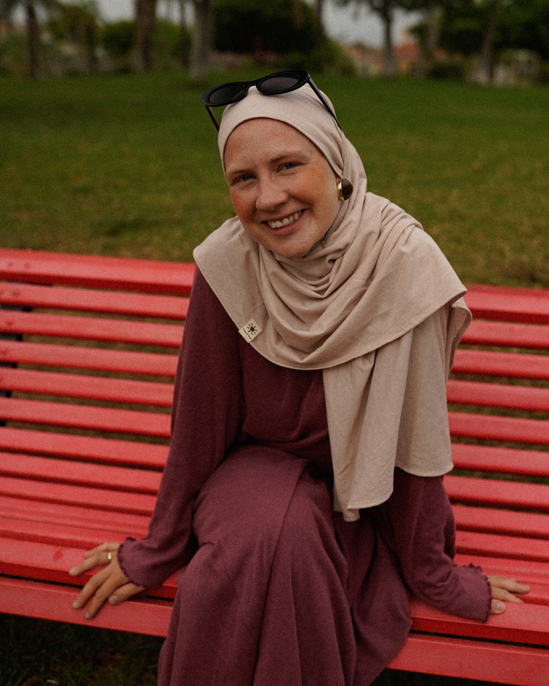 "Hava Flex" Light Hijab made from 100% organic cotton (Blueberry)