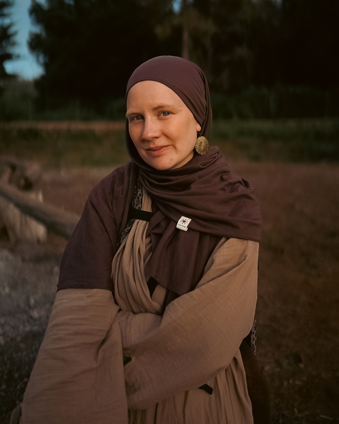 Hijab léger « Hava Flex » en 100 % coton bio (Mousse au chocolat)