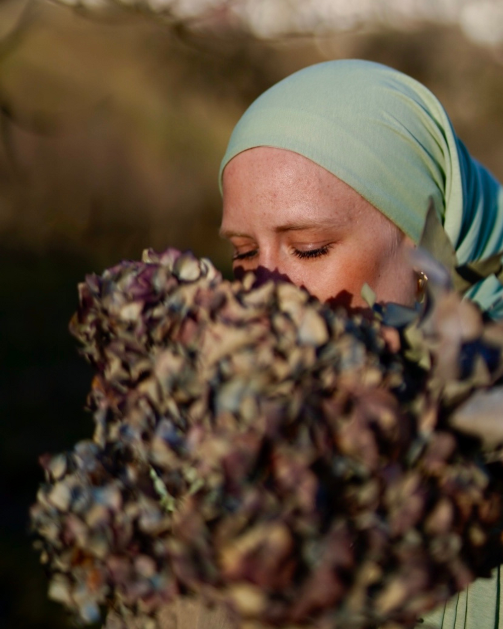 Leichter Jersey Hijab aus 100% Bio-Baumwolle - Iced Green - "Hava"