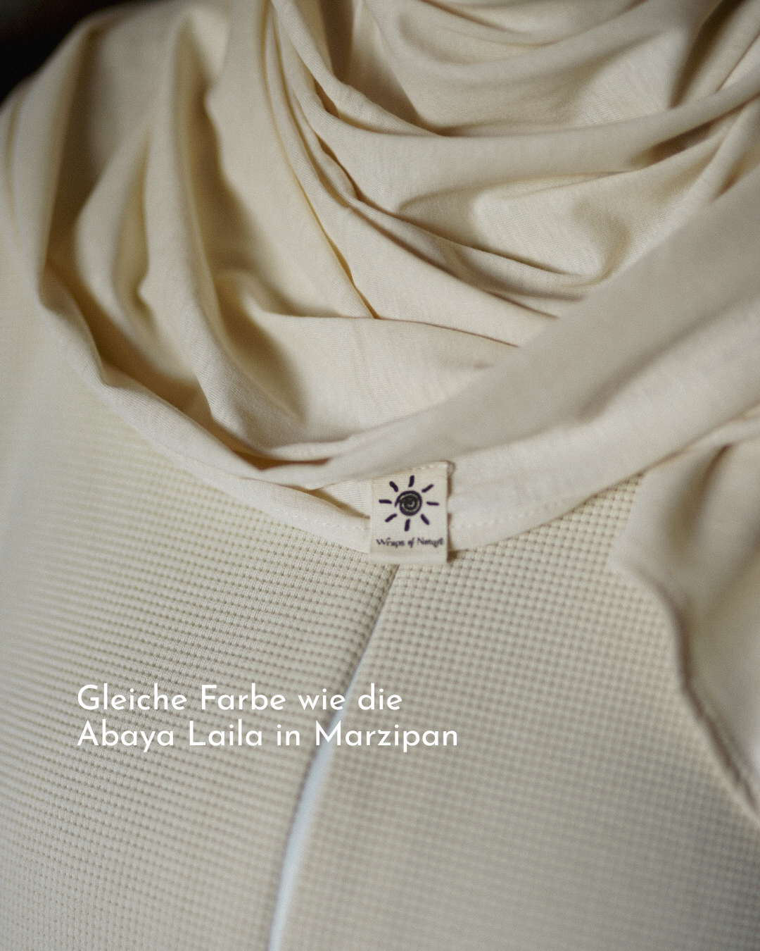 Leichter Jersey Hijab "Hava" aus 100% Bio-Baumwolle (Marzipan)