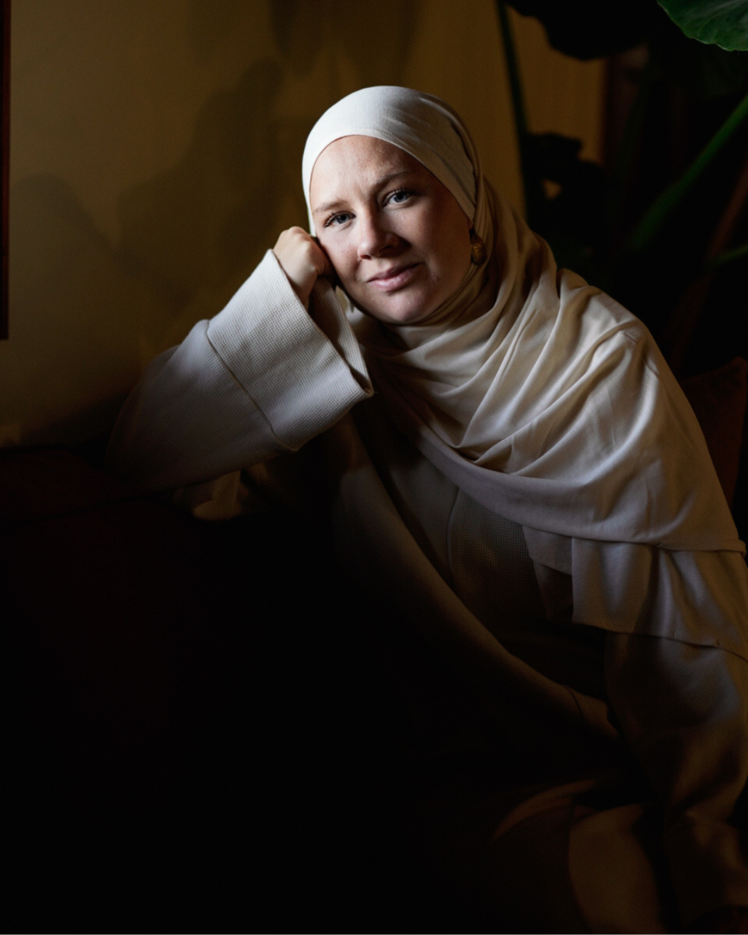 Leichter Jersey Hijab "Hava" aus 100% Bio-Baumwolle (Marzipan)