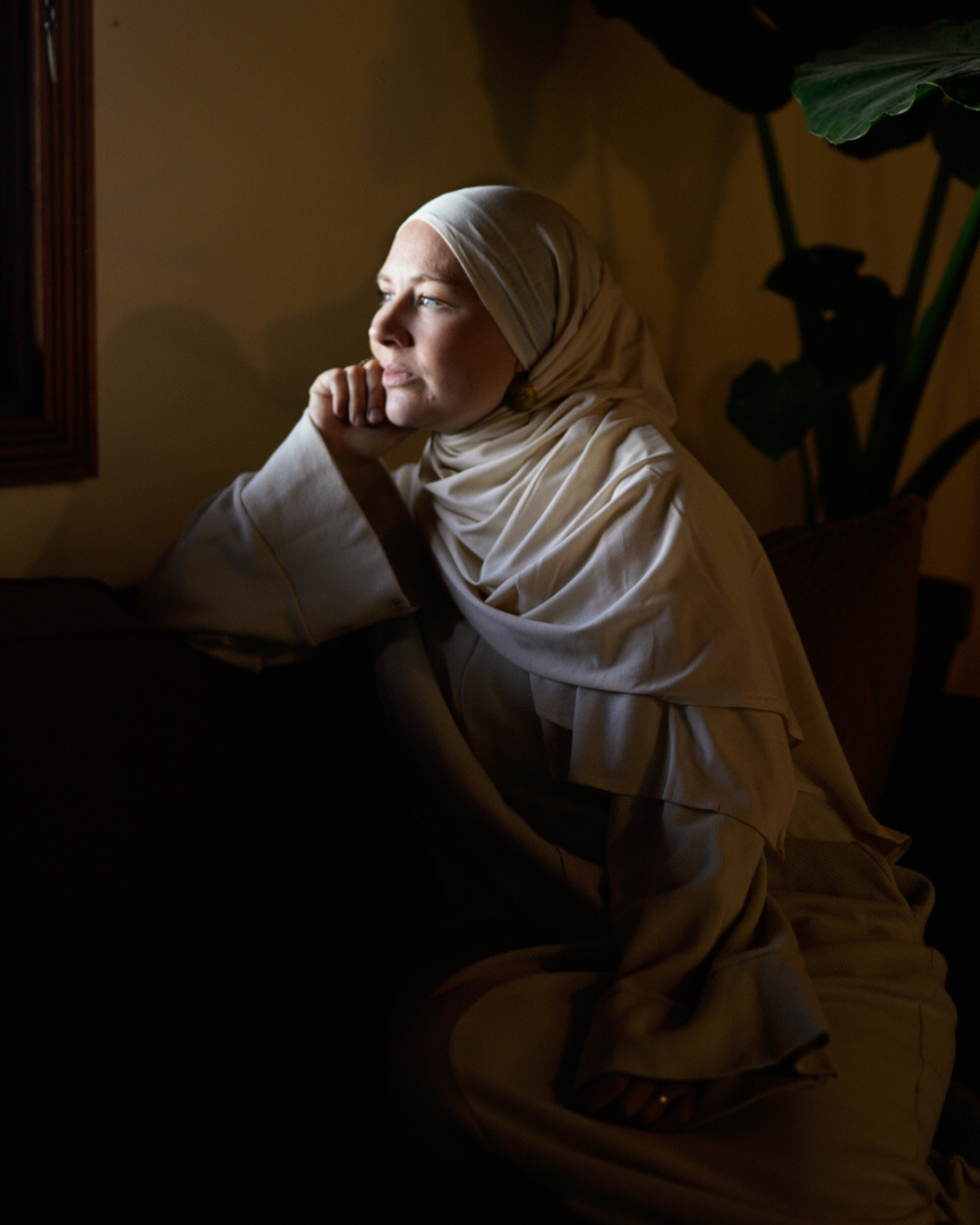 Leichter Jersey Hijab "Hava" aus 100% Bio-Baumwolle (Marzipan)