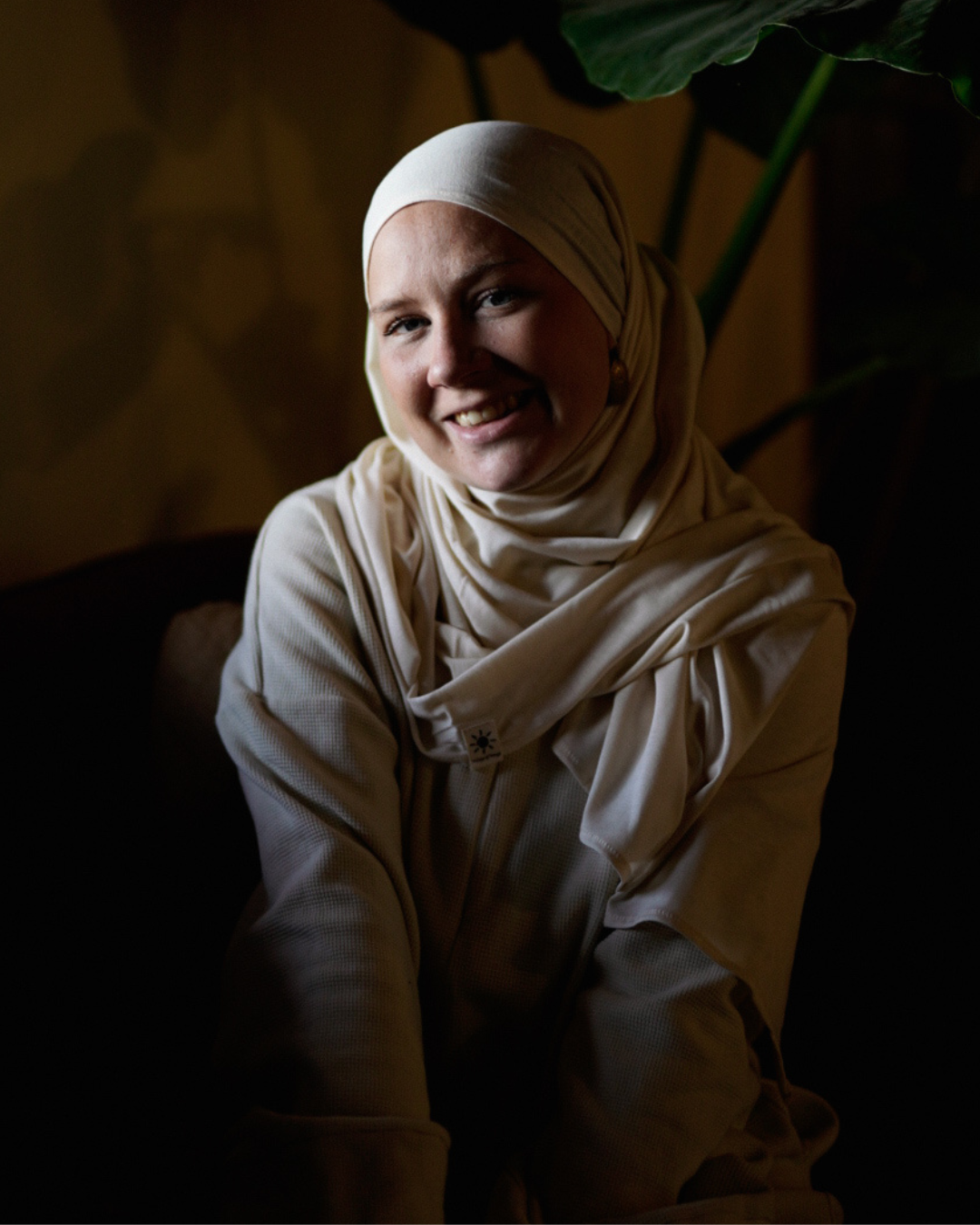 Leichter Jersey Hijab "Hava" aus 100% Bio-Baumwolle (Marzipan)