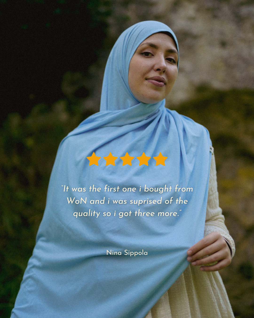 Lightweight Premium Jersey Hijab "Hava" made from 100% organic cotton (Morning Sky)