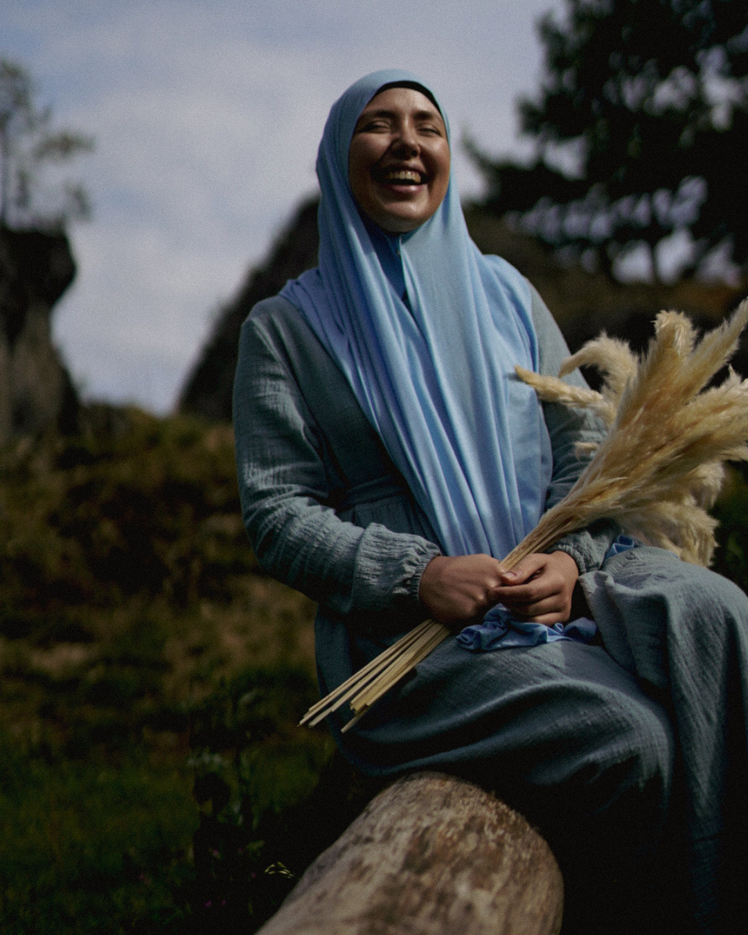 Leichter Jersey Hijab "Hava" aus 100% Bio-Baumwolle (Morning Sky)