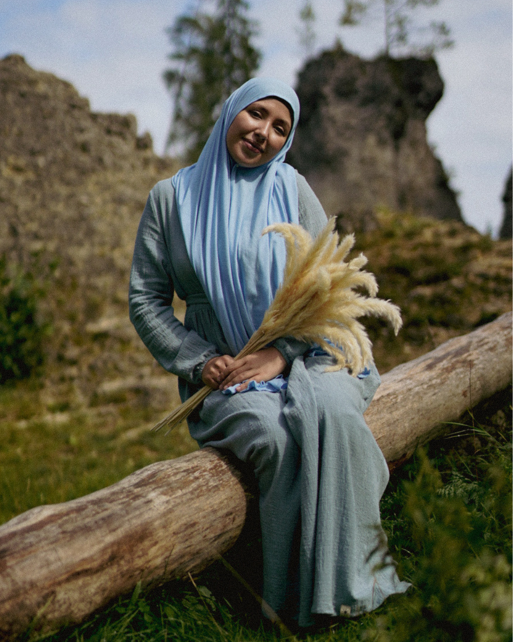 Leichter Jersey Hijab "Hava" aus 100% Bio-Baumwolle (Morning Sky)