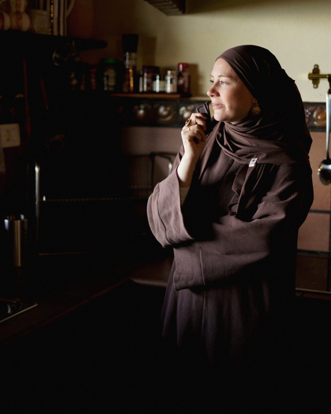 Leichter Jersey Hijab "Hava" aus 100% Bio-Baumwolle (Mousse au Chocolat)