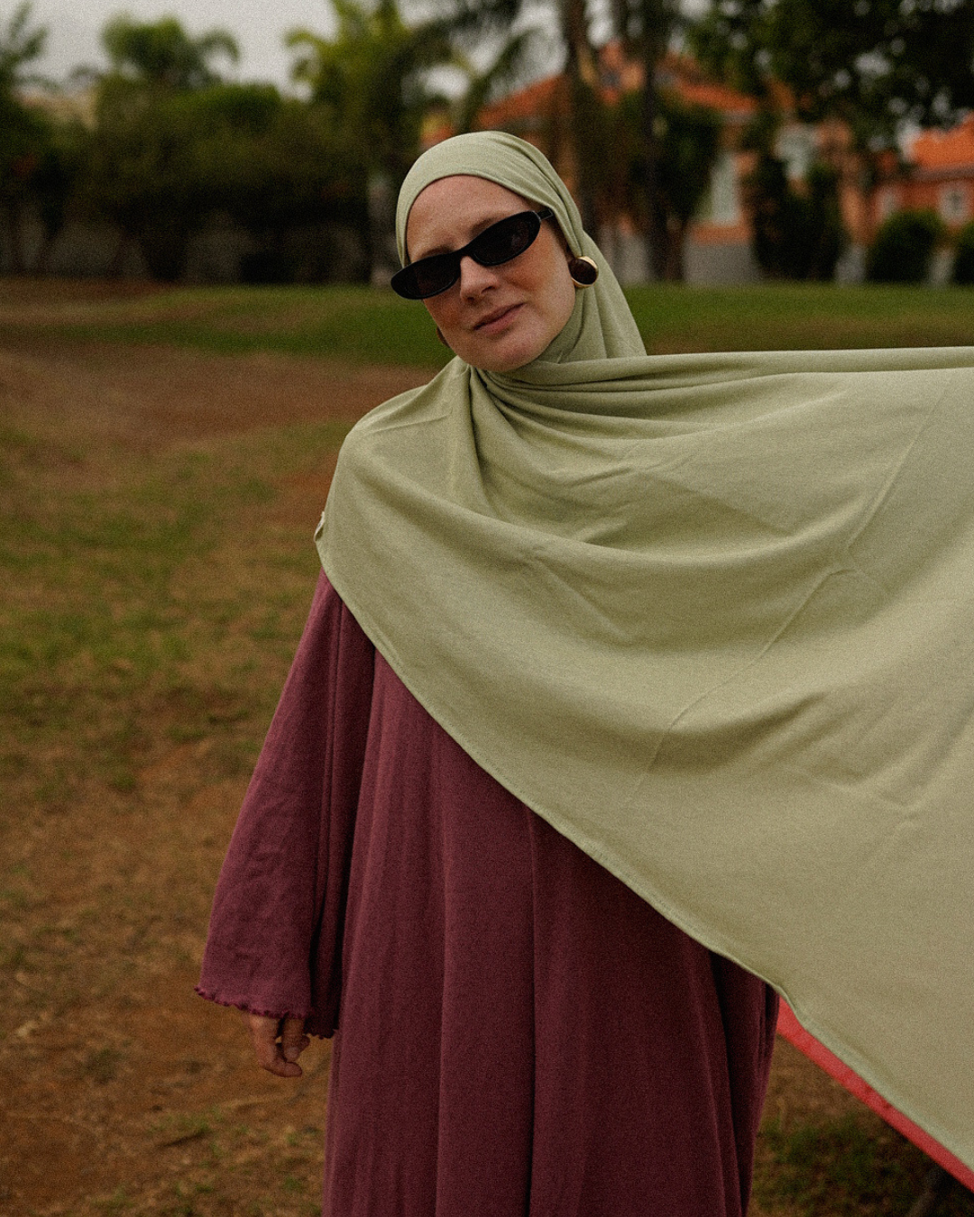 "Hava Flex" Light Hijab made from 100% organic cotton (Pistachio)