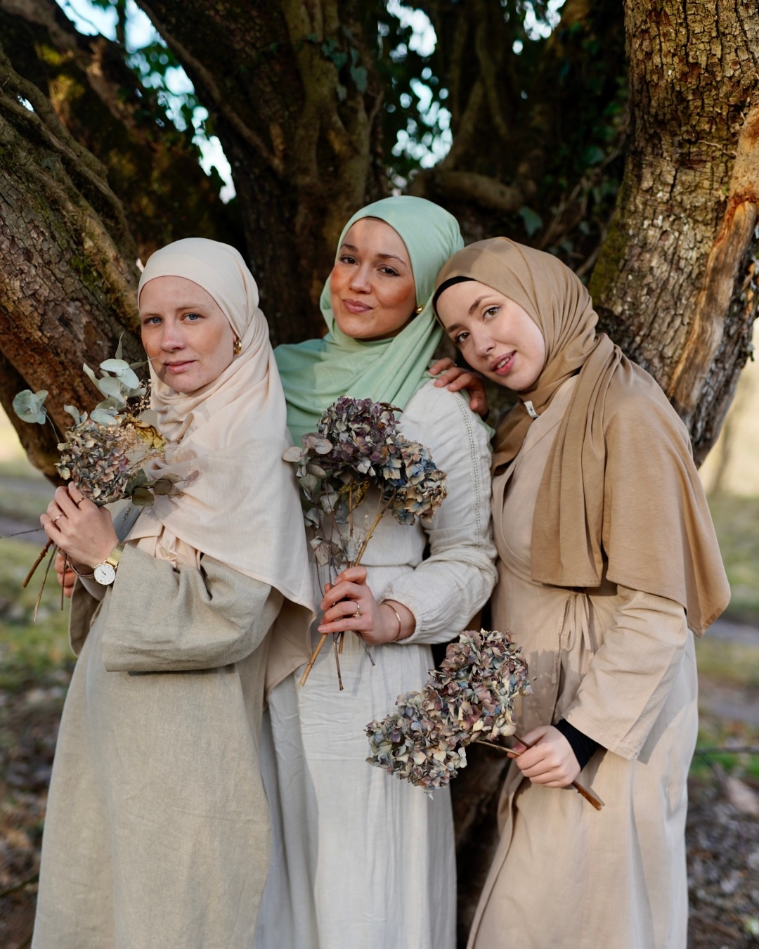 Leichter Jersey Hijab "Hava" aus 100% Bio-Baumwolle - Warm Almond