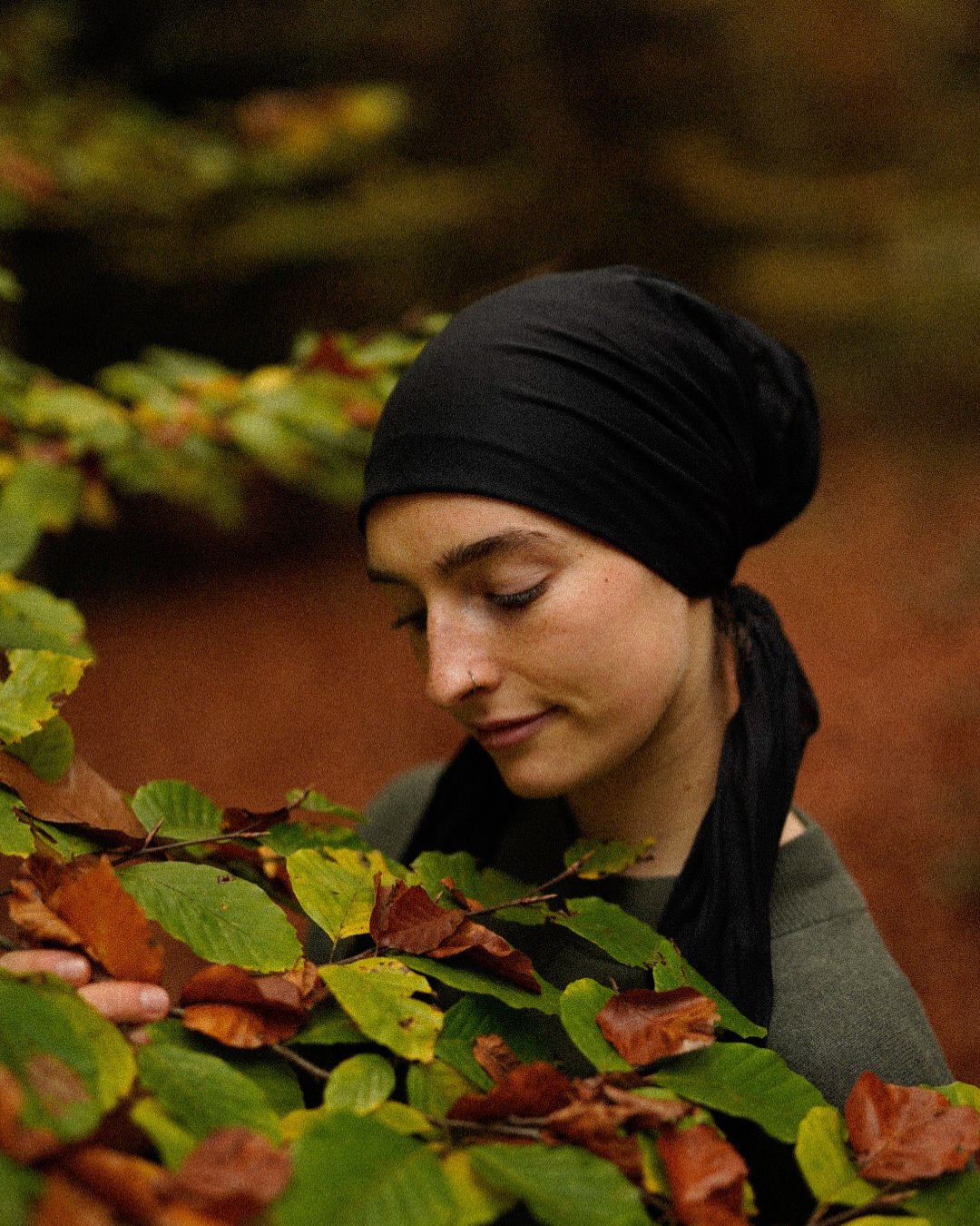 "Bonny" Untertuch / Bonnet - 100% Bio-Baumwolle - black