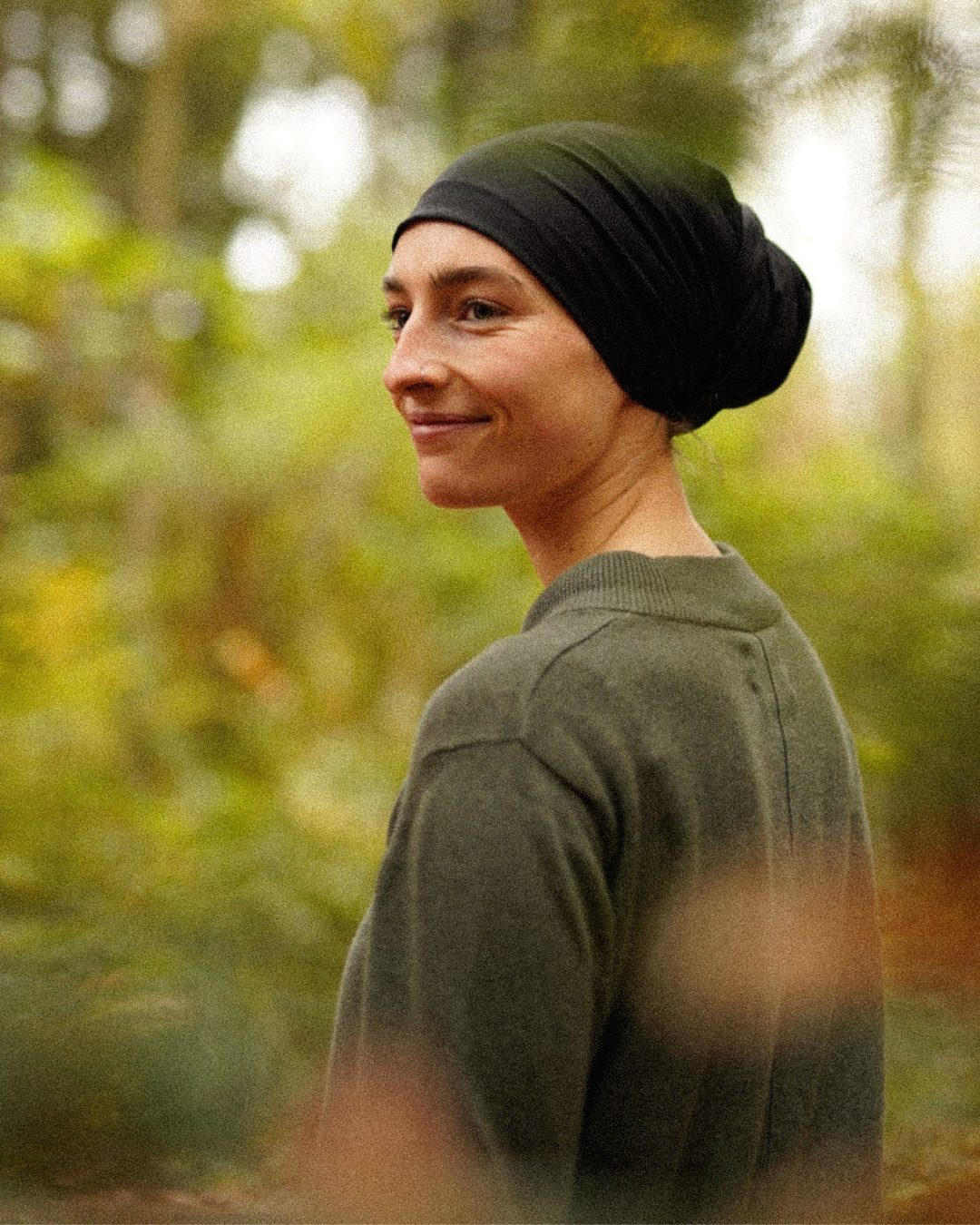 "Bonny" Untertuch / Bonnet - 100% Bio-Baumwolle - black