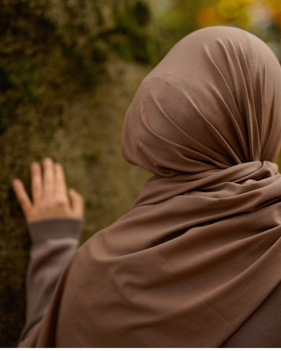 Imperfect Jersey Hijab aus Bio-Baumwolle Taupe -"Organica" 011